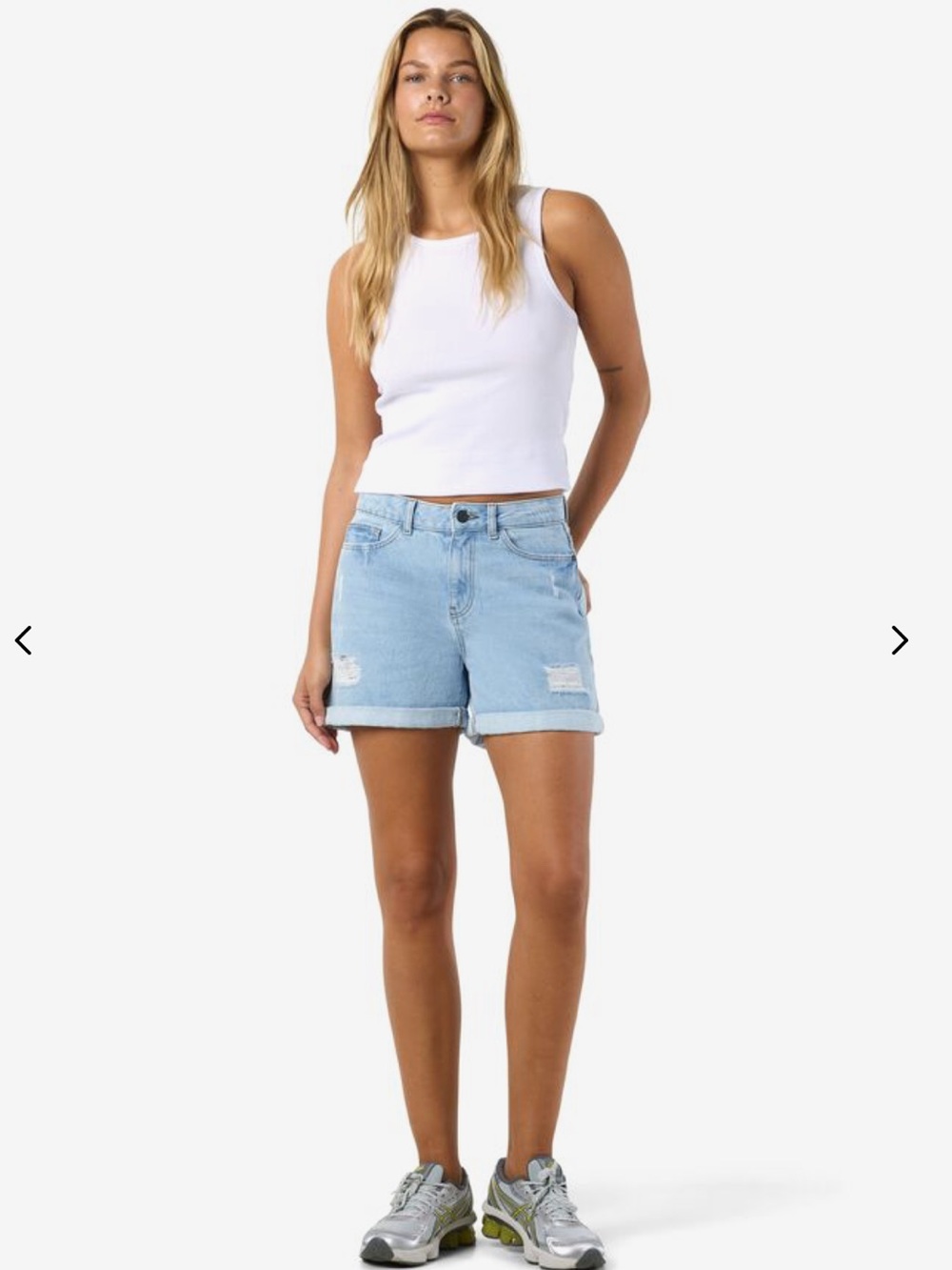 Noisy May | Light Blue Rolled-Cuff Denim Shorts